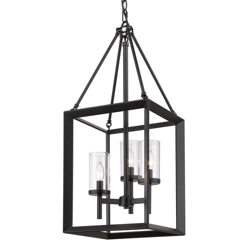 Golden Lighting Smyth 3-light Pendant in Matte Black